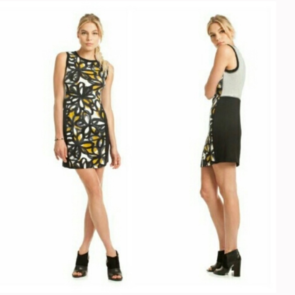Trina Turk Graffiti Sz S Jersey Dress Sleeveless Bodycon Soft